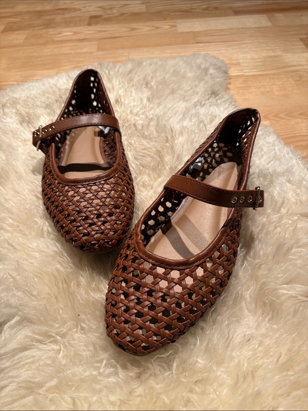 Universal Thread Brown Woven Mary Jane Flats